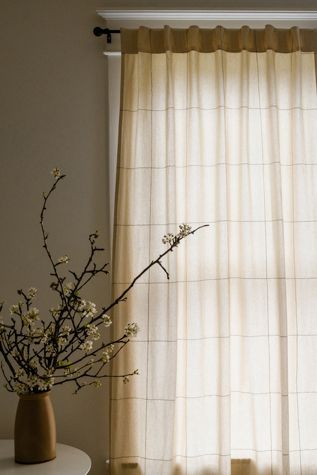 Anchal Grid-Stitch Curtain Panel