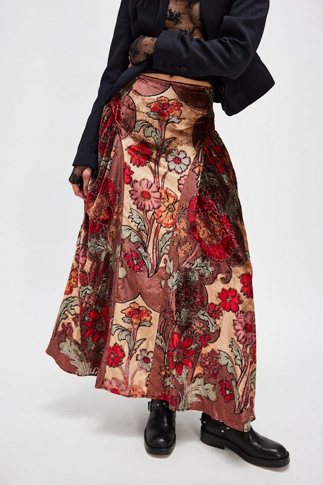 Velvet Petals Maxi Skirt #2