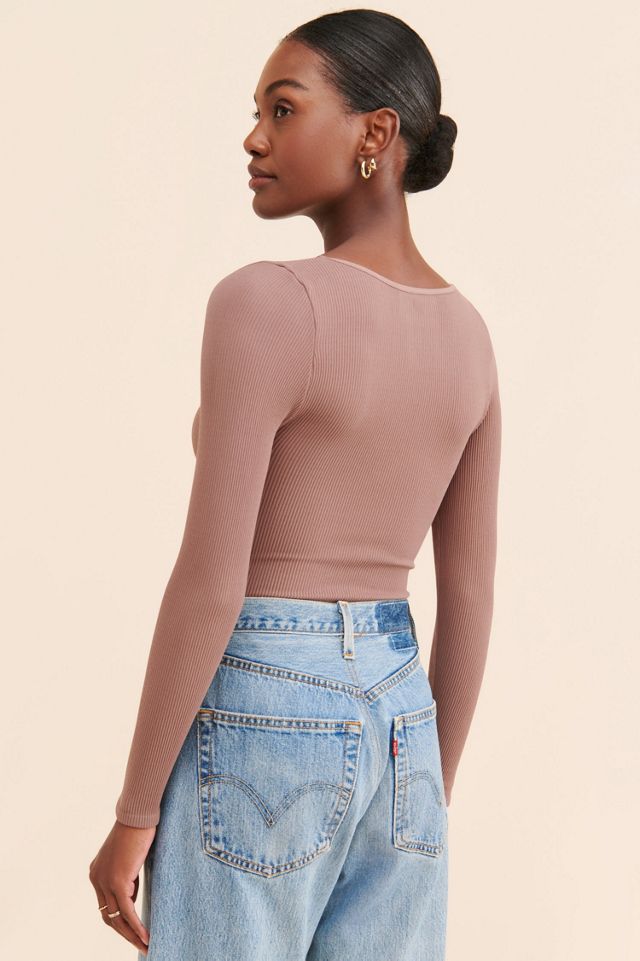 Meg Seamless V-Neck Long-Sleeve Bodysuit #1