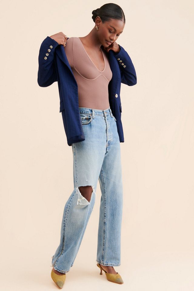 Meg Seamless V-Neck Long-Sleeve Bodysuit #2