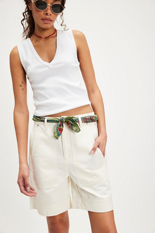 We The Free Milo Carpenter Shorts At Free People In Clean Ivory, Size: US 8