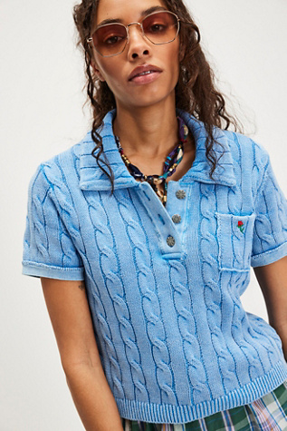 Pocket Polo At Free People In Lake Blue, Size: XS