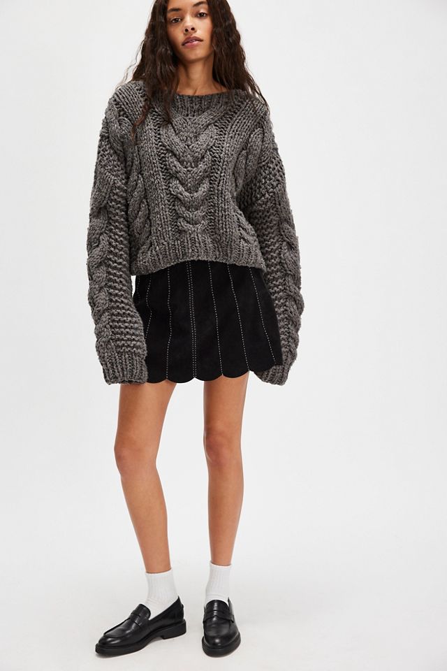 Joana Vegan Suede Mini Skirt Free People