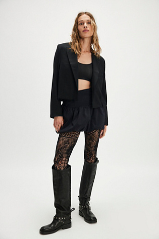 Tapestry Net Tights at Free People in Black, Size: M/L