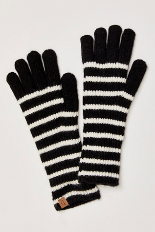 Forever Winter Striped Gloves at Free People in Black