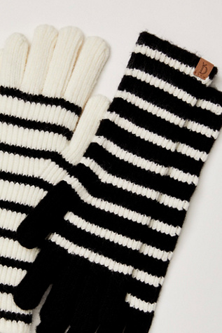 Forever Winter Striped Gloves at Free People in White