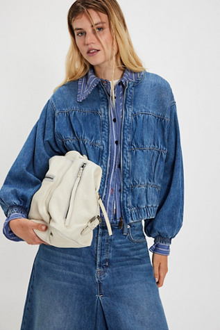 We The Free Layla Denim Jacket at Free People in Blue, Size: L