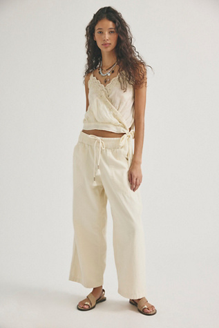 We The Free Easy Peasy Pull-On Jeans at Free People in White, Size: XL