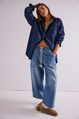 We The Free Easy Peasy Pull-On Jeans At Free People In No Problem, Size: Small