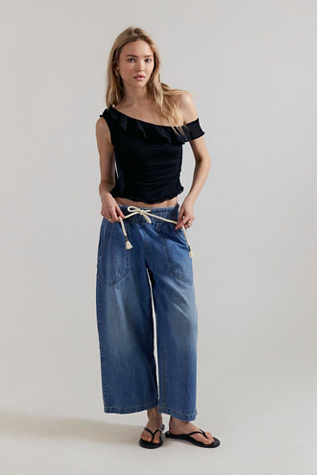 We The Free Easy Peasy Pull-On Jeans at Free People in Medium Wash, Size: S
