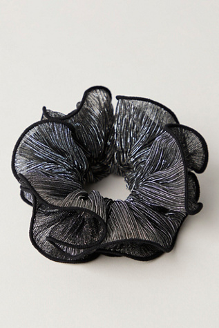 Jaclyn Shimmer Scrunchie At Free People In Black Shimmer