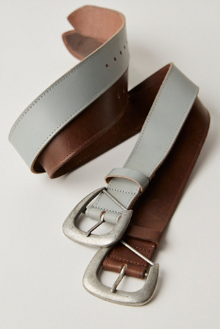 Charlie Leather Belt at Free People in Slate Grey, Size: S-M/P-M