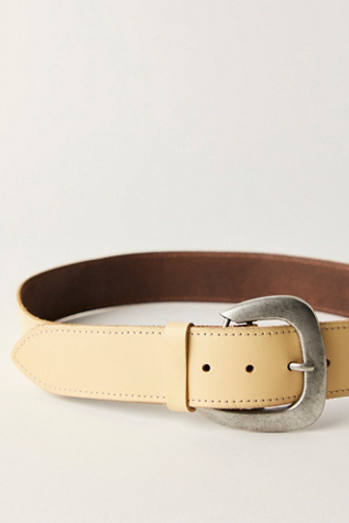 Женский ремень Free People Charlie Leather Belt, цвет: Кремовый — фото 3
