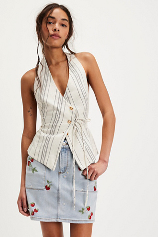 Driftwood Embroidered Mini Skirt en Champs De Fraises Légère, pour femme taille: 28 chez Free People