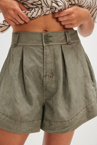 Marina Trouser Shorts by Free People in Green, Size: US 0