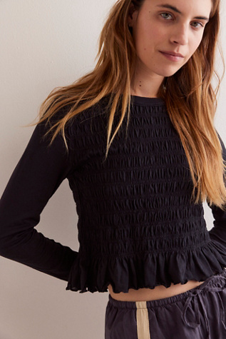 We The Free Sylvie Long Sleeve At Free People In Black, Size: Medium