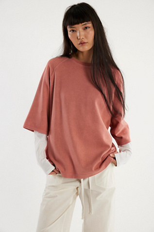We The Free Joah Tee at Free People in Brown, Size: XL