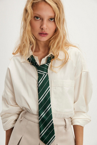 Prep Striped Tie At Free People In Green Combo