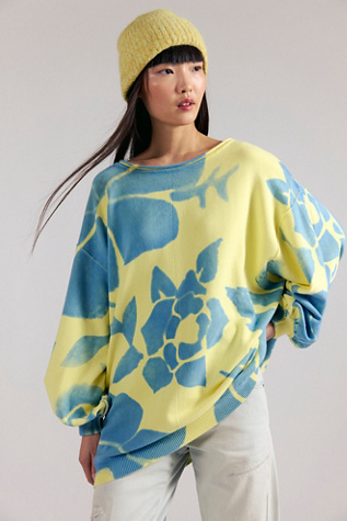 We The Free Painters Garden Pullover at Free People in Blue, Size: XS