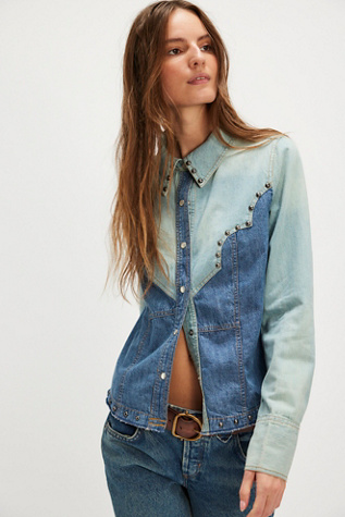 We The Free Dude Ranch Denim Shirt At Free People, Size: Small