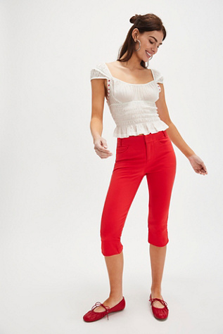 Bette Super Slim Capris par Free People en Fiery Red, pour femme taille: US 4