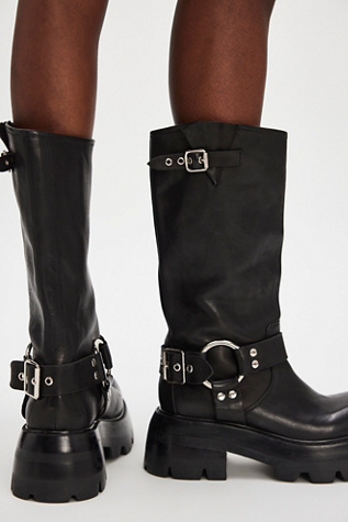 Pedal To The Metal Moto Boots by Jeffrey Campbell at Free People in Black, Size: US 8