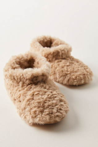 My Favorite Faux Fur Slipper Socks At Free People In Tan, Size: Small