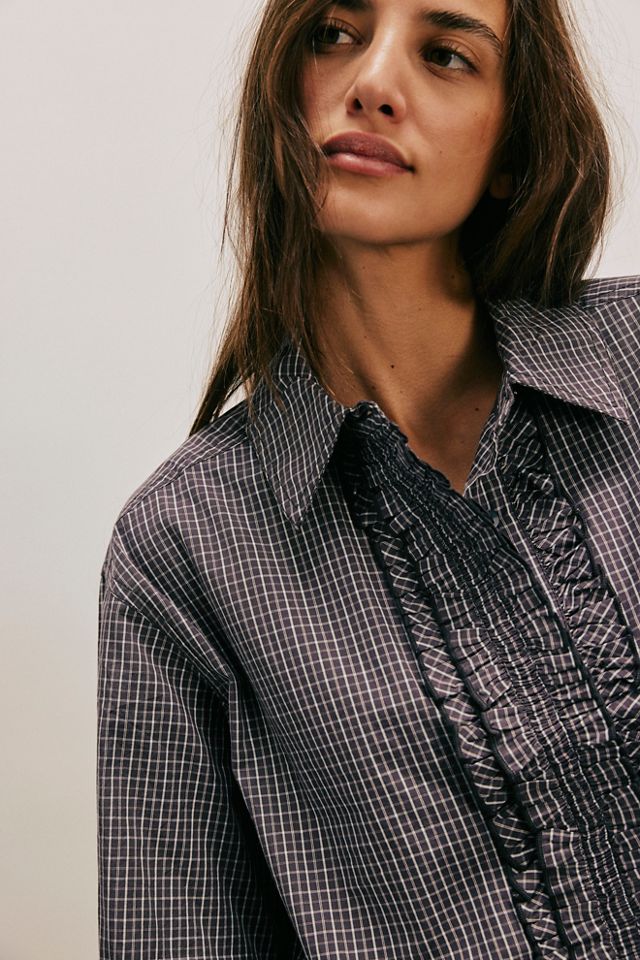 We The Free Small Check Ruffle Shirt #2