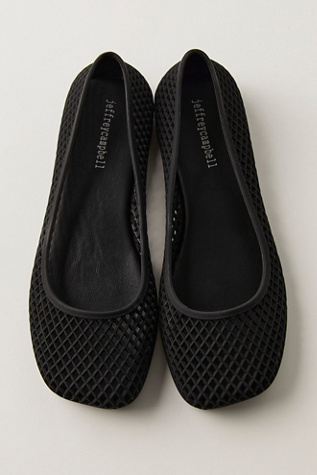 Suni Jelly Flats By Jeffrey Campbell At Free People In Black Matte, Size: US 9