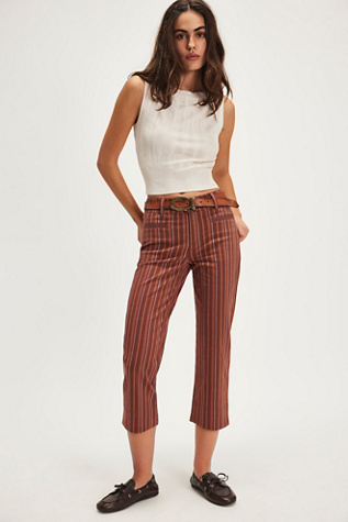 Ingrid Boot Crop Trousers At Free People In Brown Combo, Size: US 14