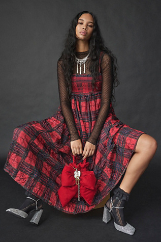 Holly Plaid Maxi Dress At Free People In Holiday Combo, Size: XS