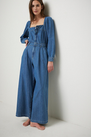 We The Free Clara Denim Jumpsuit At Free People In Going Steady, Size: XS