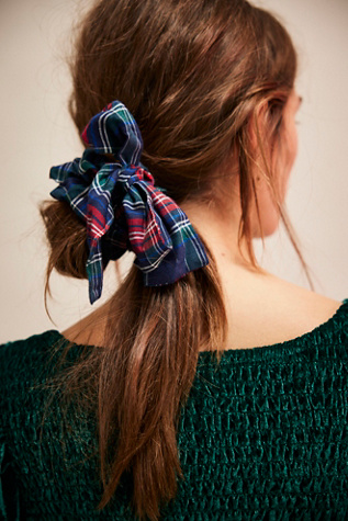 Georgia Plaid Pony Scarf At Free People In Blue/Red/Green