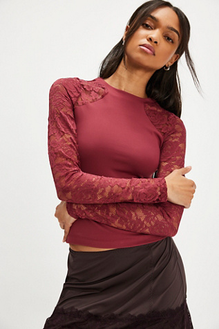 No Excuses Long Sleeve By Intimately At Free People In Aged Red, Size: XS