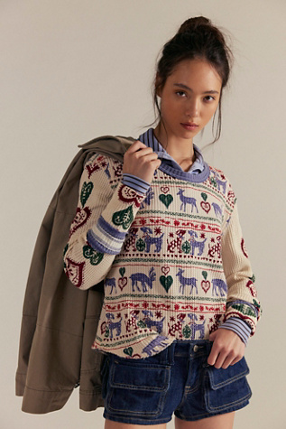We The Free Blissful Layering Tee at Free People in Snowdrop Combo, Size: XS