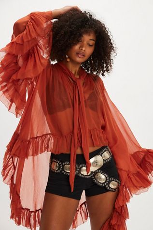 フリーピープル Free People Arabella Blouse レディース シャツ トップス Rubies Free People - Arabella Blouse in Rubies – Blue Ox Boutique