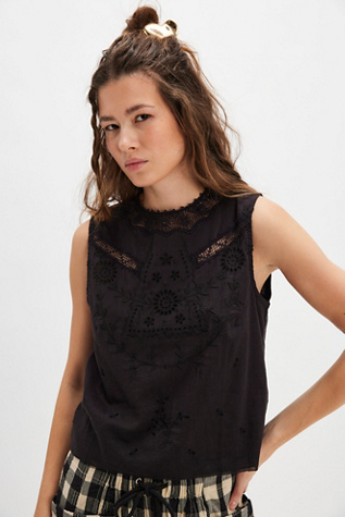 FP One Irene Shell Tank Top At Free People In Black, Size: Medium