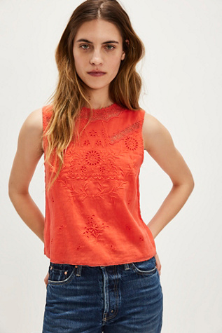 FP One Irene Shell Tank Top At Free People In Cherry Tomato, Size: Medium