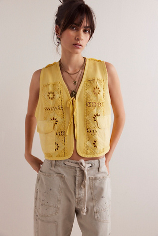 Wonderstruck Vest Jacket At Free People In Sunny Shine, Size: XL