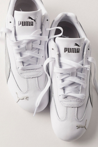 Puma Leather Speedcat Sneakers at Free People in Silver, Size: US 8