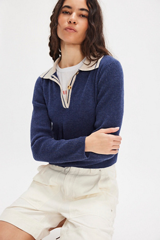 Rudy Cashmere Pullover by Free People in Blue, Size: M