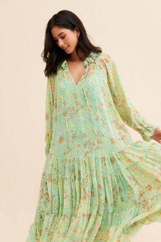half sleeve maxi dress summer PRETTYGARDEN Womens Summer Puff Short Sleeve Maxi Dress Square Neck Sm