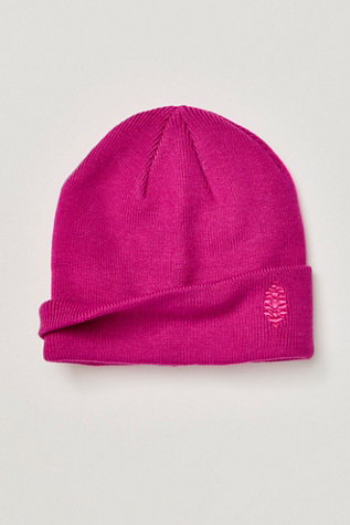 NWT Fp Movement Iconic Buti Beanie in color Wine and Pink. ? organic-ribbed-beanie-burgundy  main image 3