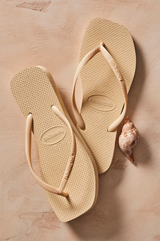 Havaianas For FP Slim Square Flip Flops at Free People in Yellow, Size: M