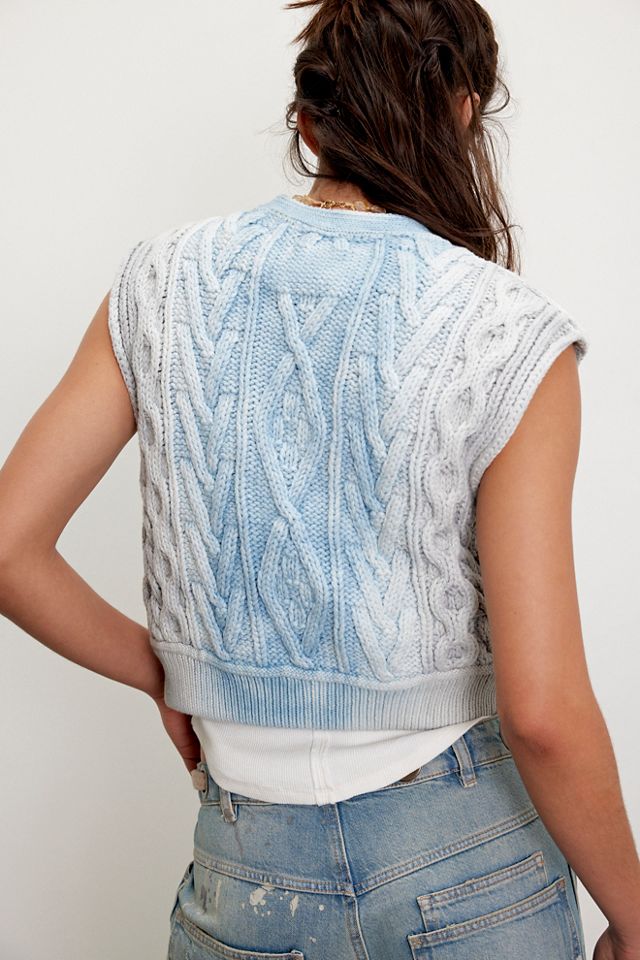 We The Free Blue Rain Cable Vest #3