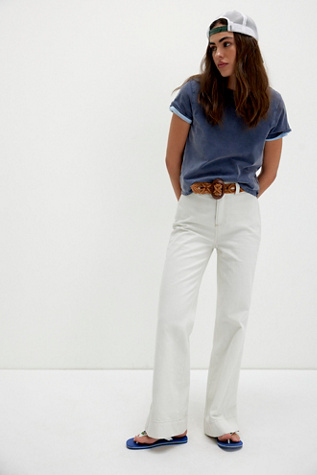 We The Free Cerine Relaxed Bootcut Jeans at Free People in White, Size: 24