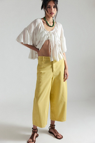 We The Free Lay Down Chino Trousers at Free People in Yellow, Size: US 2
