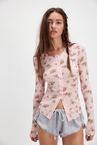 Going Places Printed Cardi by Intimately at Free People in Pink, Size: S