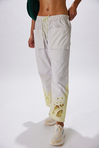Fly By Night Embroidered Pants by FP Movement at Free People in Tofu Combo, Size: XL