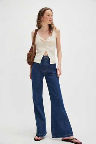 Rolla's East Coast Braided Flare Jeans at Free People in Dark Wash, Size: 29